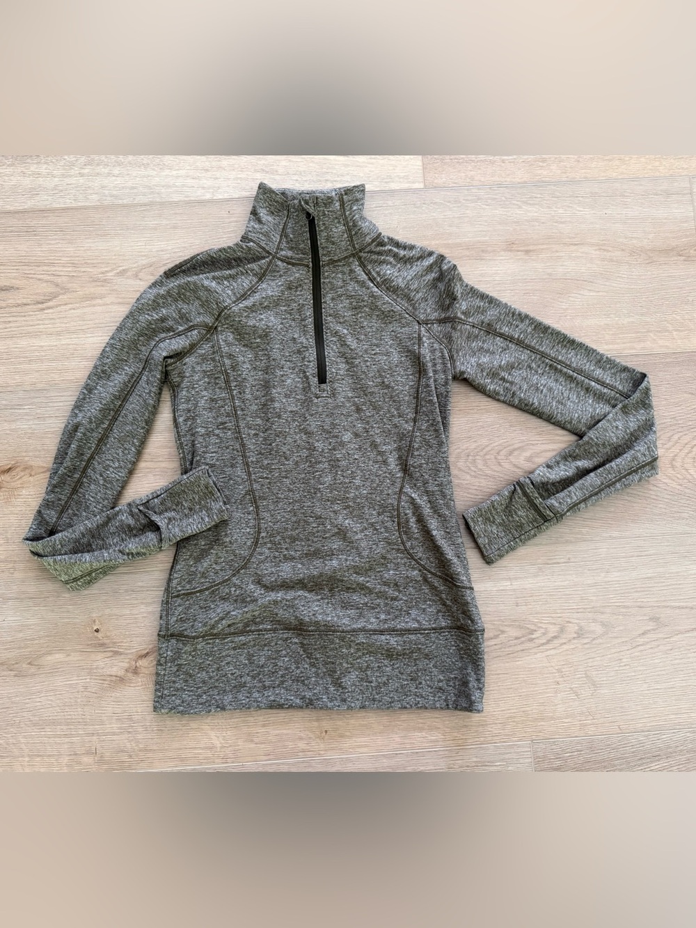Lululemon Rush Hour Half Zip Pullover Long Sleeve Size 2 Military Green